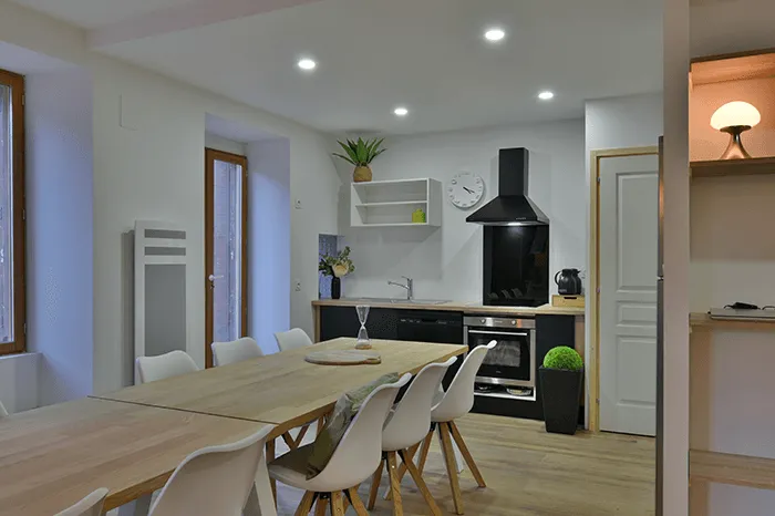 Espace privatif avec cuisine équipée